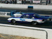Blue And White Chevy Beretta Drag Car